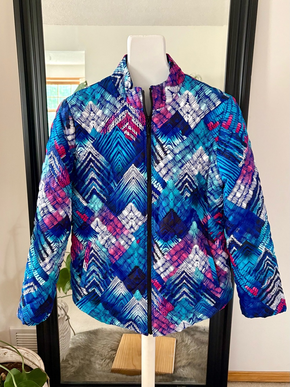 WEEKENDS By CHICO’S Quilted Blue Jacket